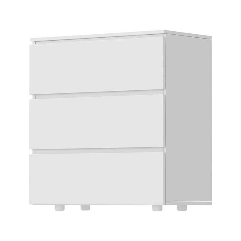 3-Drawer White Wood Chest of Drawers Bedside Table Storage Dresser Freestanding Cabinet 30.3 in. W x 32.3 in. H x 15.7 in. D