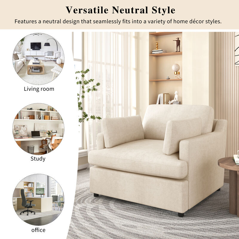 Merax Versatile Neutral Style Accent Chair Home Chair