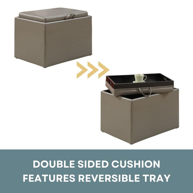 Convience Concept, Inc. Accent Storage Ottoman with Reversible Tray