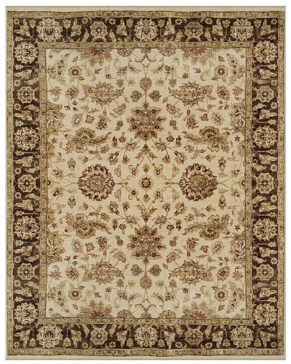 HomeRoots Wool Oriental Hand Knotted Area Rug