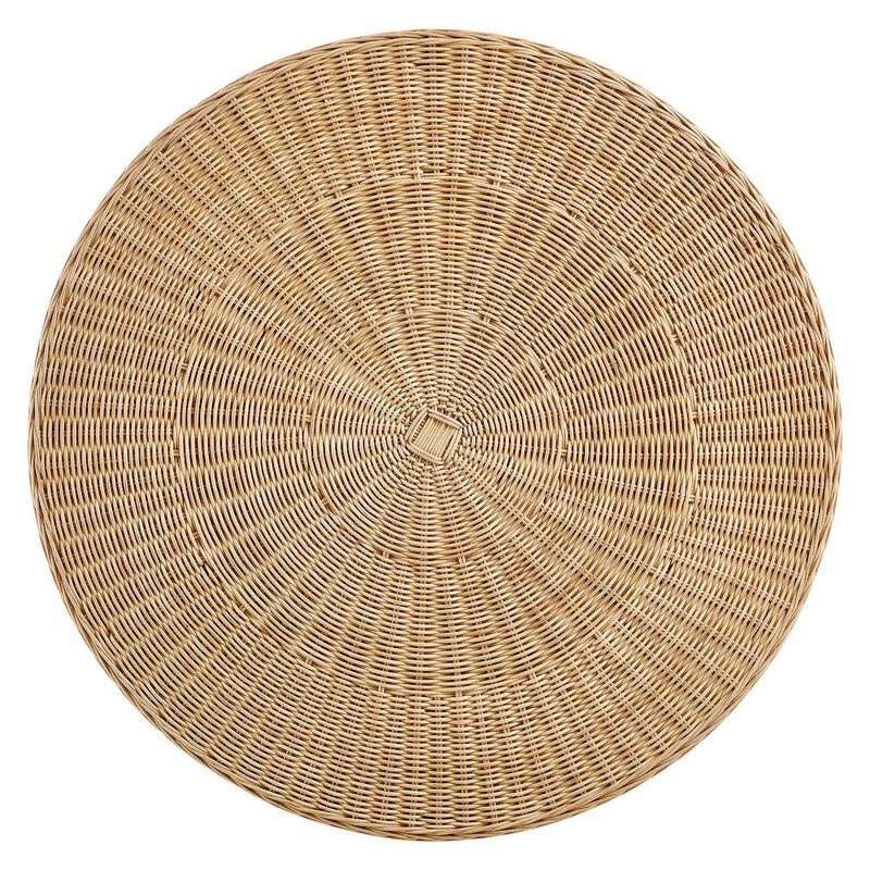 Ainsley 32 Inch Round Natural Rattan Coffee Table image number 4