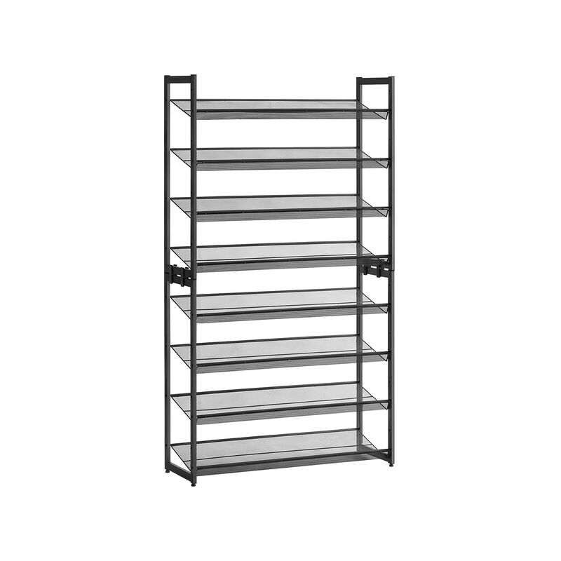 8-Tier Shoe Rack - Set of 2 Stackable 4-Tier Metal Mesh Shoe Organizers for Storage
