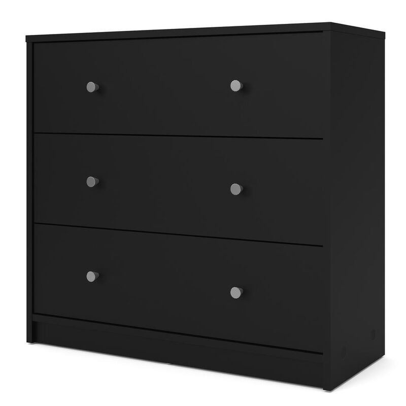 Tvilum Portland 3 Drawer Chest - Black