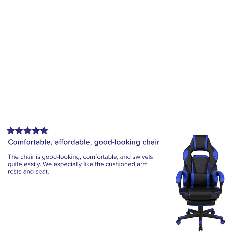 X40 Gaming Chair Racing Ergonomic Computer Chair with Fully Reclining Back/Arms, Slide-Out Footrest, Massaging Lumbar - / image number 2