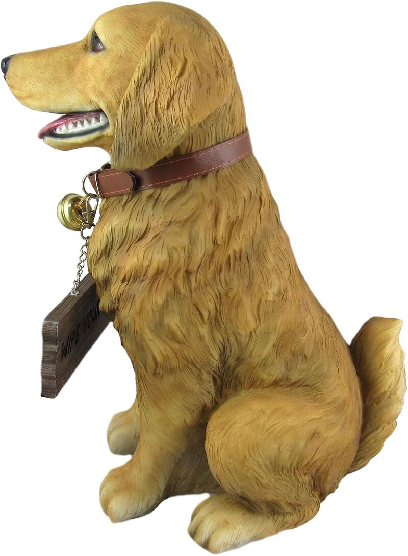 Harley the Golden Retriever Dog Realistic Lifelike Statue with Reversible Sign image number 3