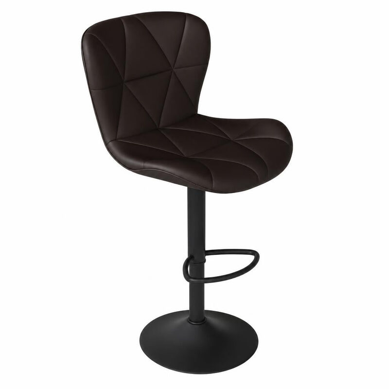 Faux Leather Swivel Bar Stools Set of 2, Adjustable Counter Height Kitchen Chairs, Iron Frame High Backrest 360&deg; Barstools for Kitchen Counter, Outdoor image number 2