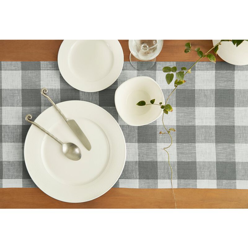 Solino Home 100% Pure Linen Table Runner - Buffalo Check