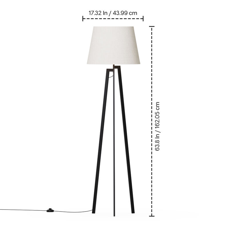 Architectural Tripod 64 in. Floor Lamp with Textured Shade - Cozy Illumination