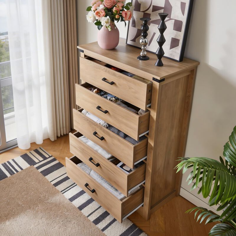 Boxkux Farmhouse 5 Drawer Chest image number 4