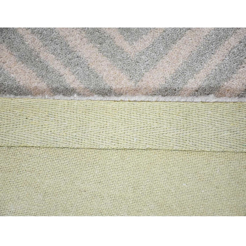 RUGSOTIC CARPETS HAND TUFTED WOOL ECO-FRIENDLY AREA RUGS  - 5'x7'6'', Rectangle Shape, Beige & Gray, Geometric Modern Design, High Pile Handmade Area Rugs for Living Room, Bed Room (K03085)