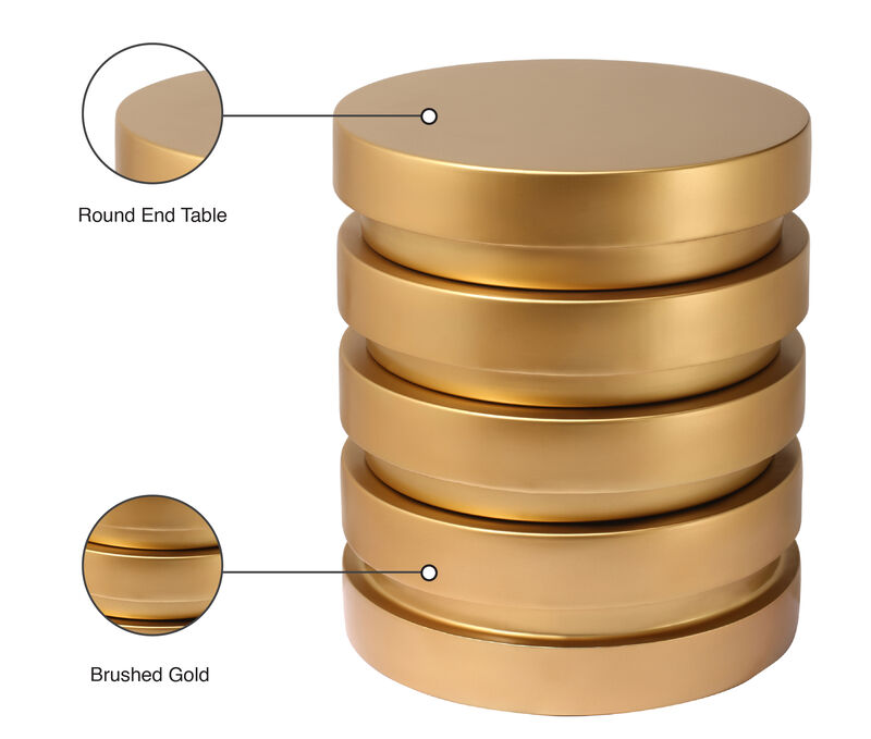 Meridian Furniture Levels Brushed Gold End Table image number 6