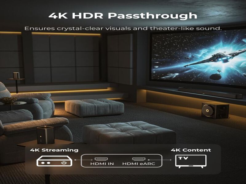 ULTIMEA Skywave Series 7.1.4ch Professional Wireless Surround Sound System for TV, 980W Dolby Atmos Sound Bar with 10" Wireless Subwoofer image number 4