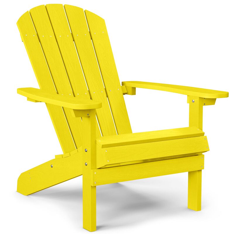 YEFU Plastic Adirondack Chairs Weather Resistant, Patio Chairs 5 Steps Easy Installation, Like Real Wood, Lawn, Outside, Garden