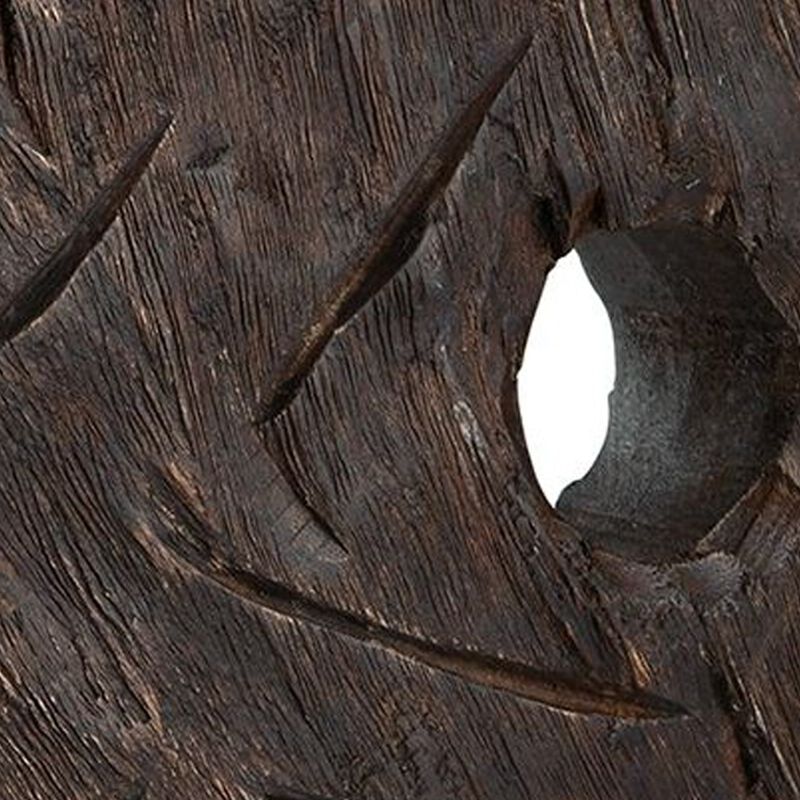 Bena 16 Inch Tabletop Home Decor Sculpture Art Piece, Brown Wood Finish - Benzara