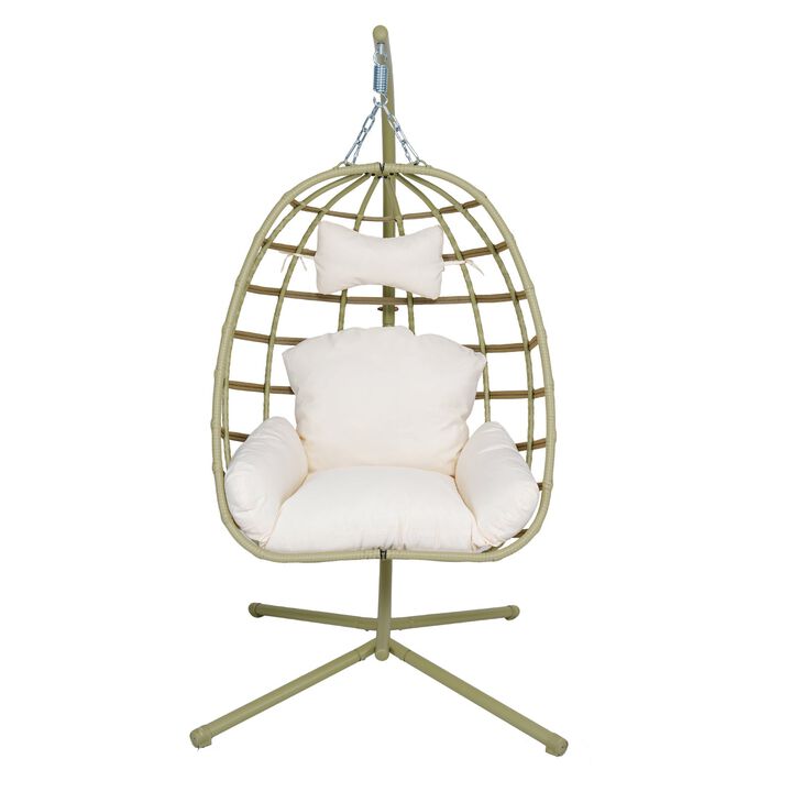 Hivvago Egg Chair with Stand & Washable Cushion
