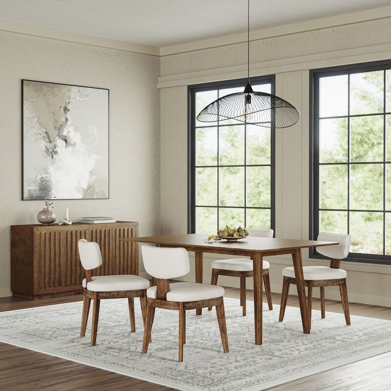 Jofran Bowie 66 Harvest Mid-Century Modern Drop-Leaf Dining Table