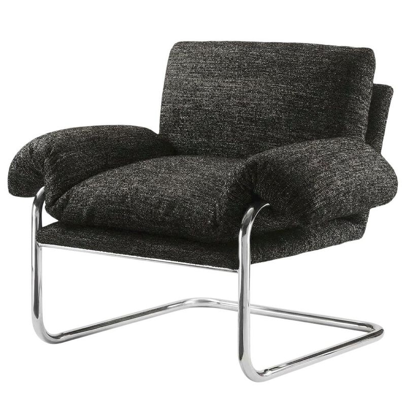Boucle Fabric Accent Chair for Living Room, Bedroom, or Reading Nook, Newsprint image number 1