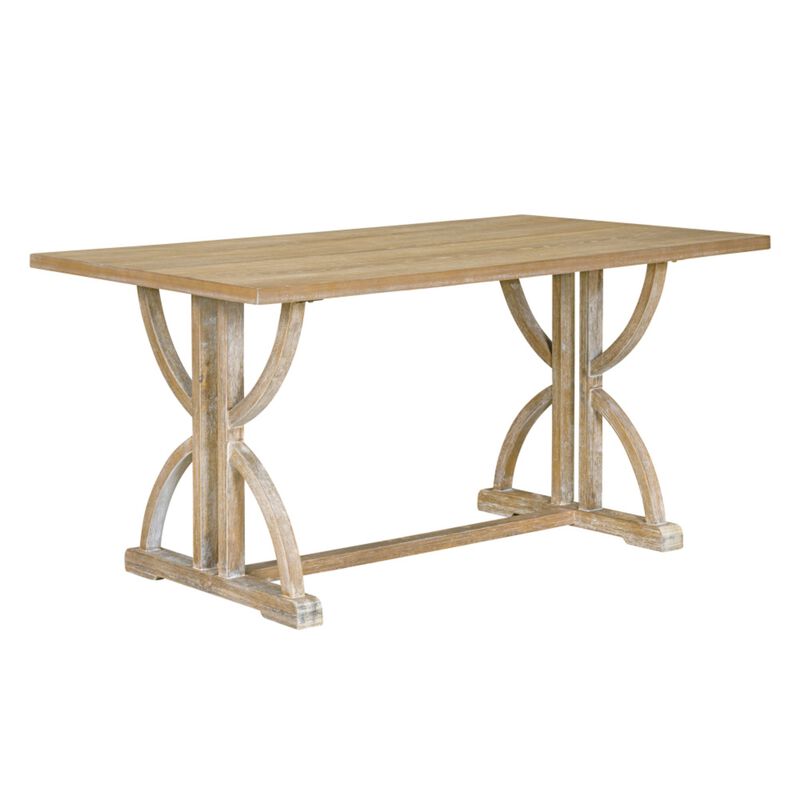 Poxtug Retro Farmhouse Rectangular Dining Set image number 7