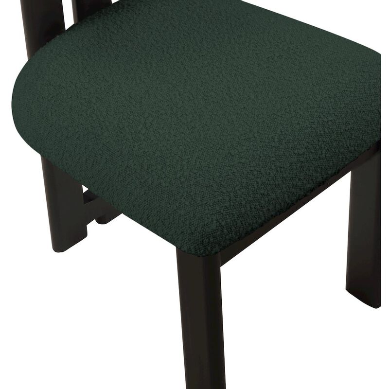 Meridian Furniture Napa Green Boucle Fabric Dining Chair, Set of 2