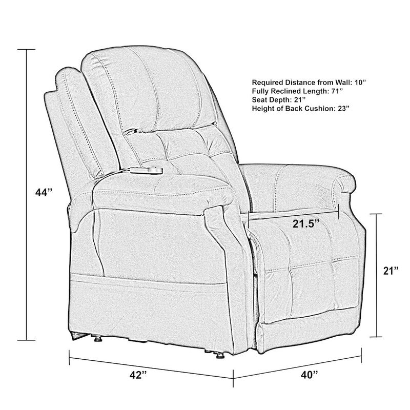 Catnapper Haywood Power Lift Assist Lay Flat Recliner with Power Adjustable Headrest