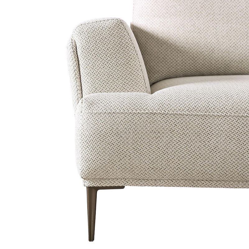Batty Sofa and Loveseat Set, Modern White Chenille, Adjustable Back image number 3
