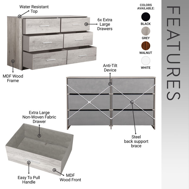 Stofto Large Fabric Drawers Dresser image number 4