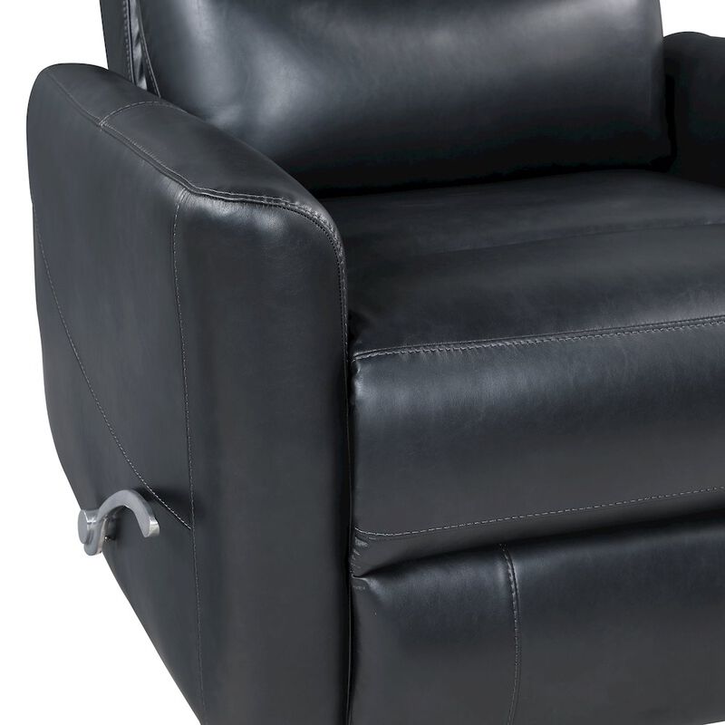 New Classic Furniture Takami Faux Leather Swivel Recliner, Black