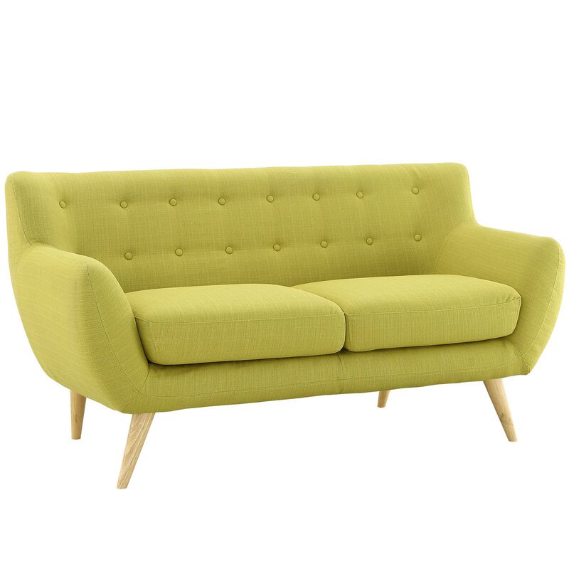 Modway Remark Mid-Century Modern Loveseat With Upholstered Fabric In Wheatgrass image number 2