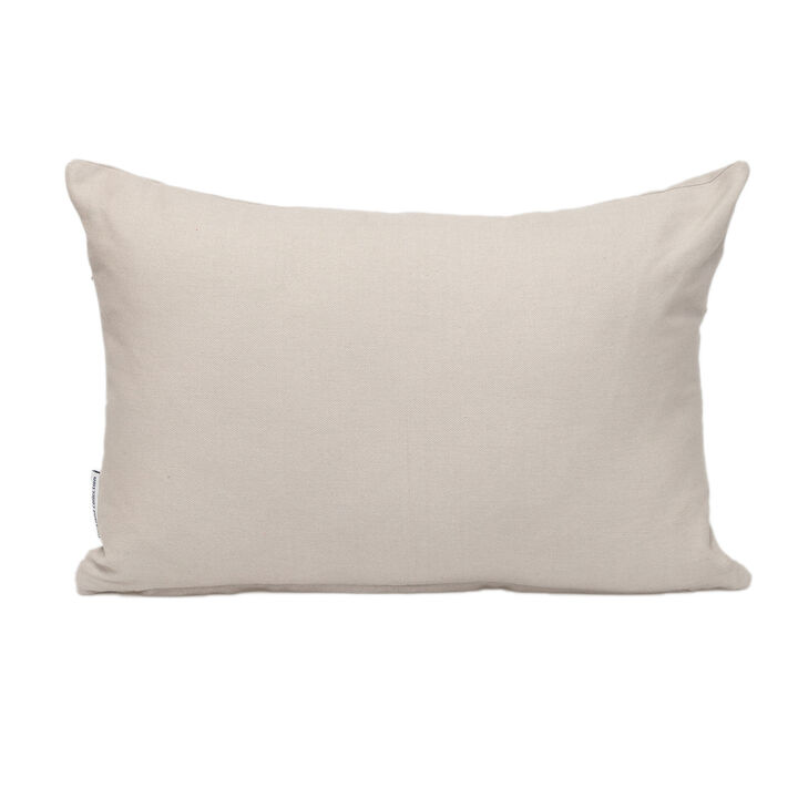 HomeRoots 12" X 18" Natural Cotton Throw Pillow