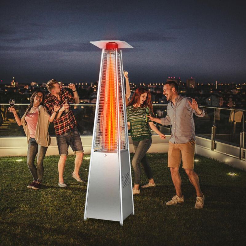 Hivvago 42000 BTU Pyramid Patio Heater with Wheels
