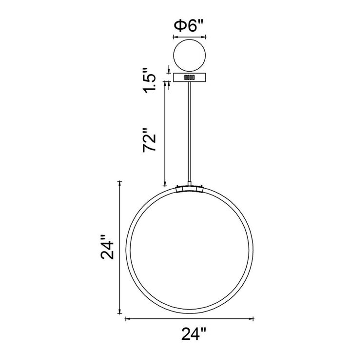 CWI Lighting Hoops 1 Light LED Chandelier With Black Finish