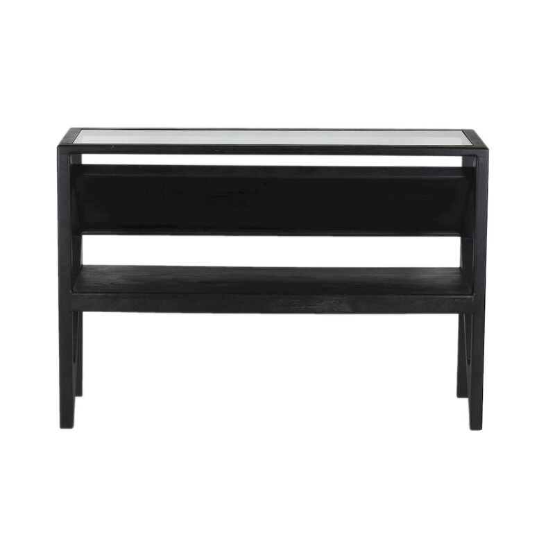 Porter Designs Canberra Solid Mango Wood Console Table, Black