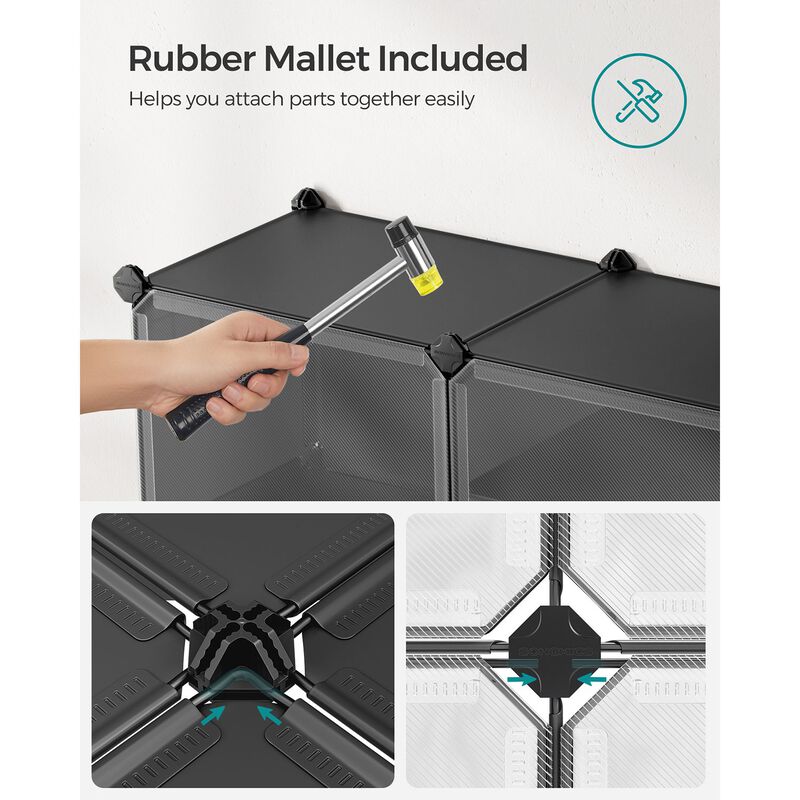 10-Cube Shoe Organizer with Doors for Concealed Storage and Stylish Organization