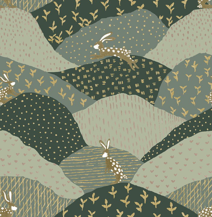 Peter Green Rabbit Fields Wallpaper (Set of 2)