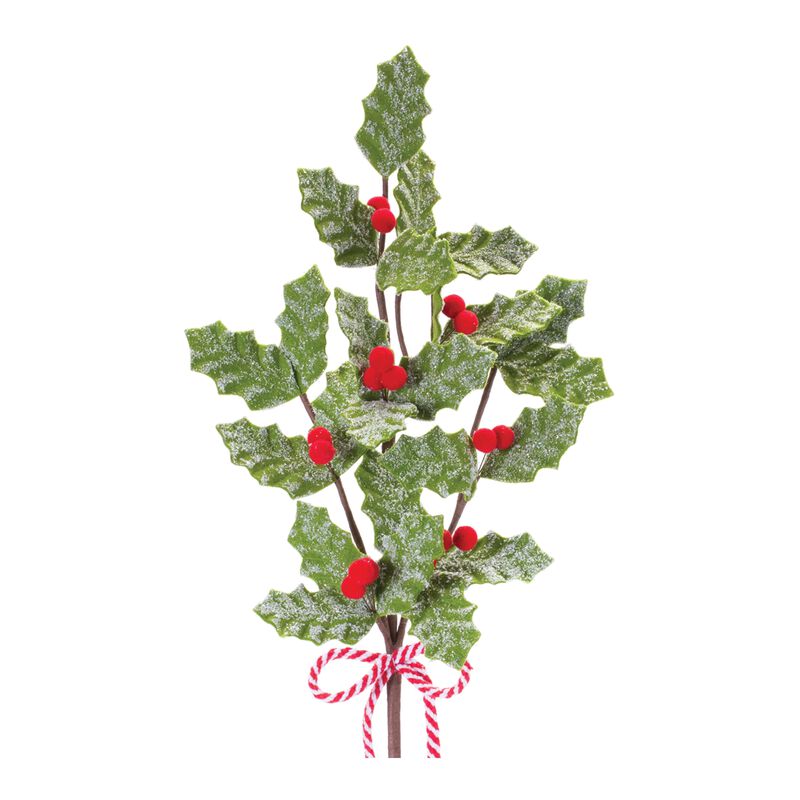 Fabric Holly Berry Spray Set of 6 - Ideal for Winter and Holiday Decor