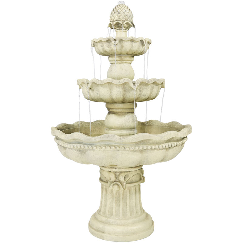 Sunnydaze Pineapple Fiberglass Outdoor 3-Tier Water Fountain