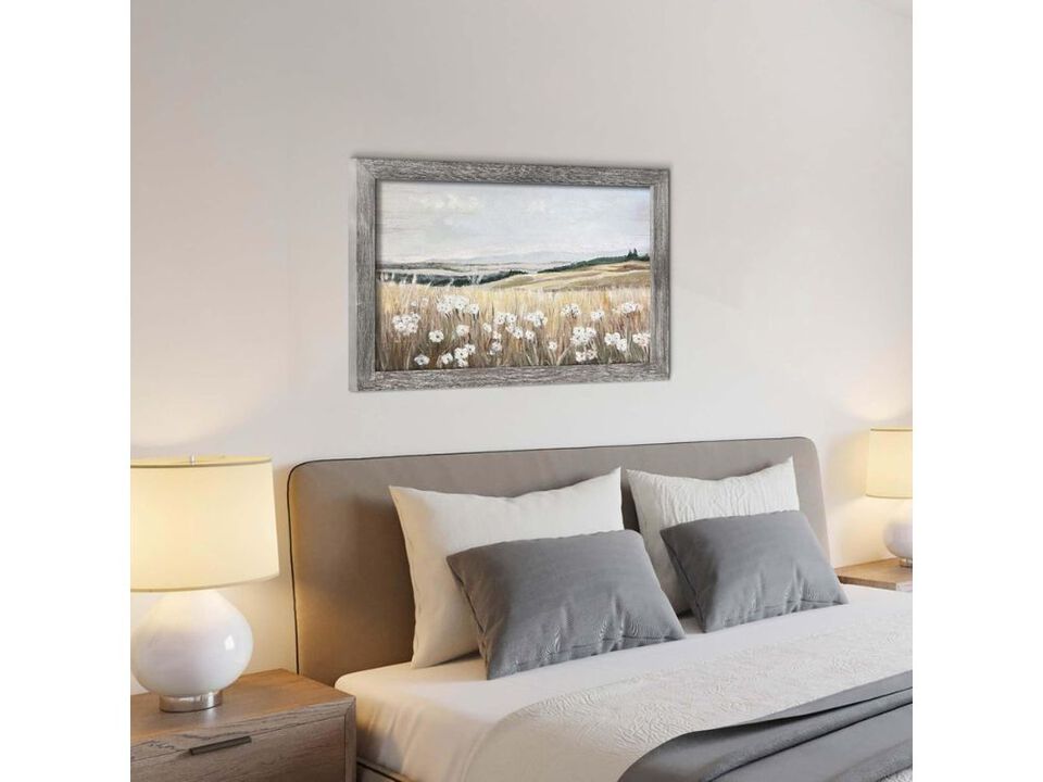 Natural Floral Painting Wall Art Landscape Canvas Framed Decor for Living Room
