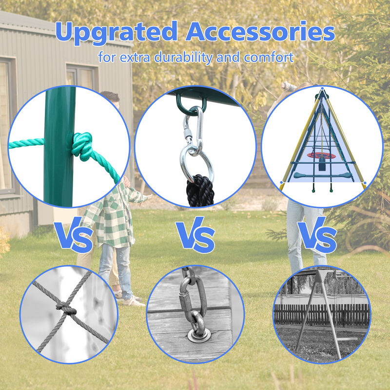 Nukurd 6-in-1 Kids Outdoor Swing Set image number 2