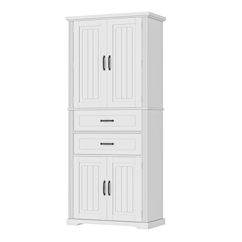 Merax Multi-Functional Storage Cabinet for Kitchen/Bathroom/Living Room 2 Drawers with Slide Rails, Adjustable Shelf