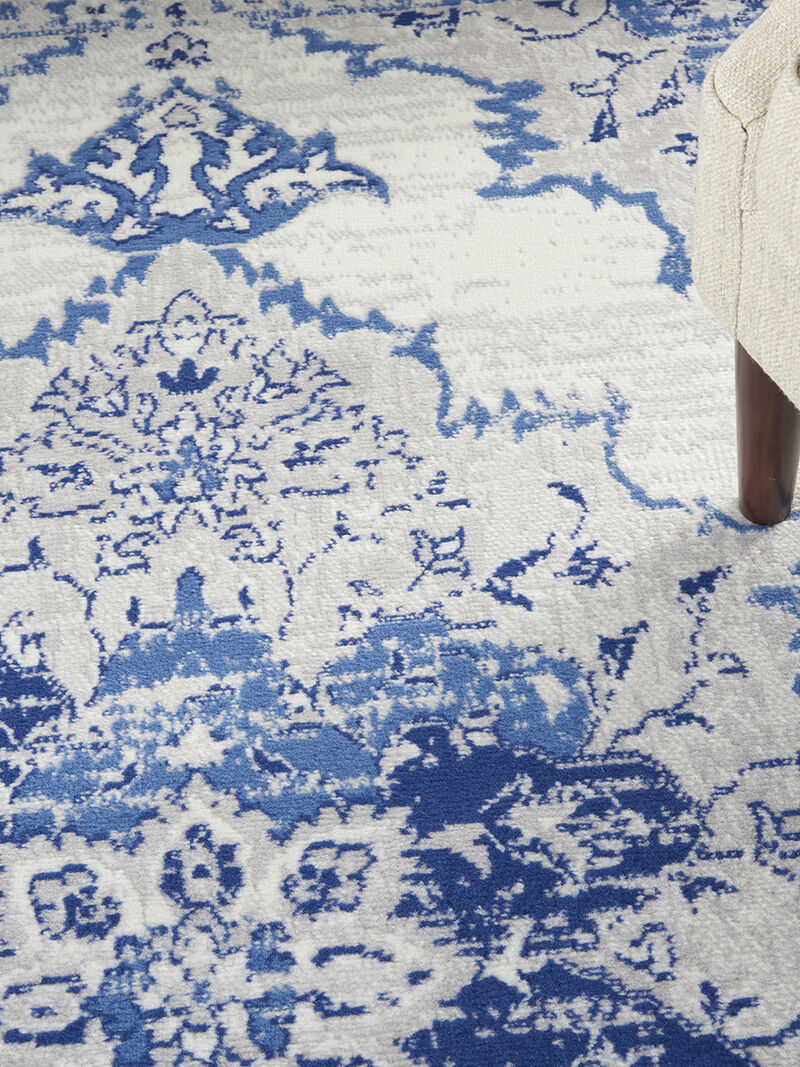 Whimsicle WHS14 Ivory/Blue 5' x 7' Rug