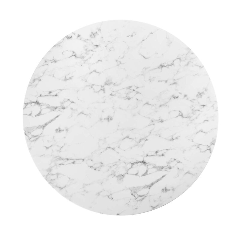 Modway - Lippa 54" Round Artificial Marble Dining Table Black White