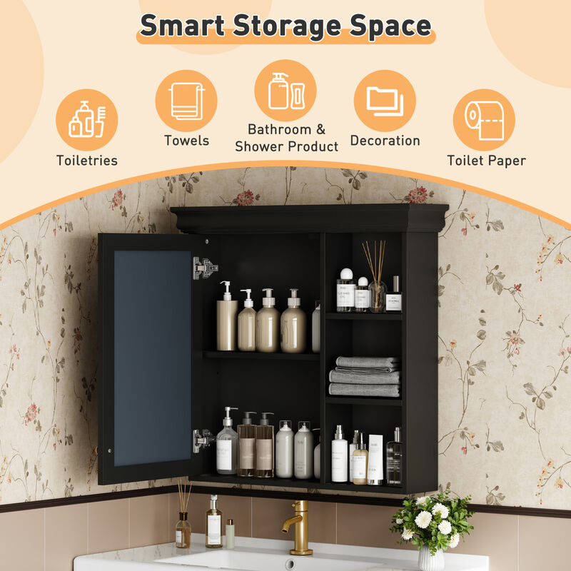 ELEMENT ACE Wall Mounted Medicine Cabinet with Adjustable Shelves and Soft Close Doors image number 6