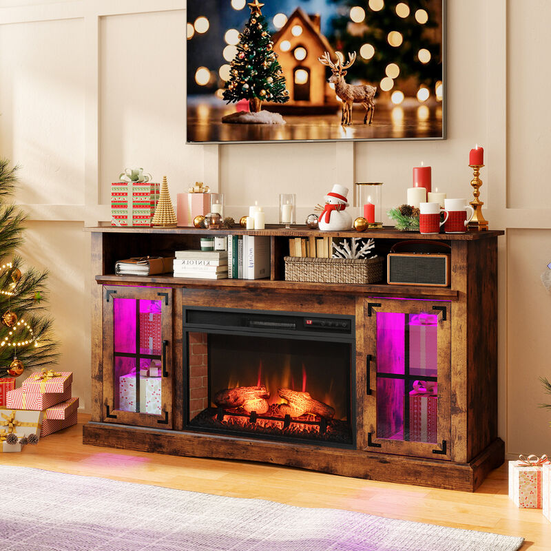 Electric Fireplace TV Stand with Remote Control and Thermostat for Living Room image number 5