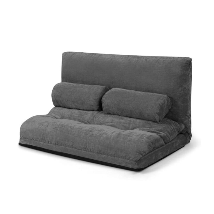 Hivvago 6-Position Adjustable Sleeper Lounge Couch with 2 Pillows