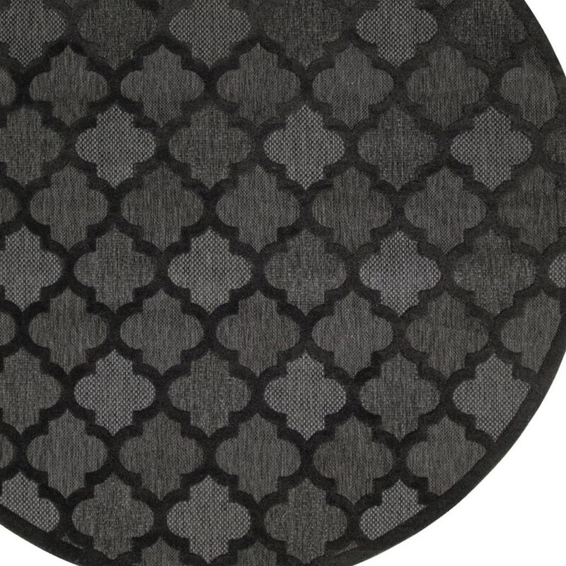HomeRoots Round Trellis Indoor Outdoor Area Rug image number 2