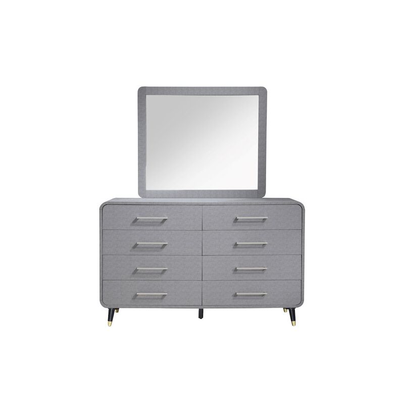 Celine 8 Drawer Dresser in Gray Finish