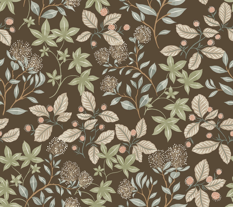 Mildred Espresso Botanical Trail Wallpaper image number 0