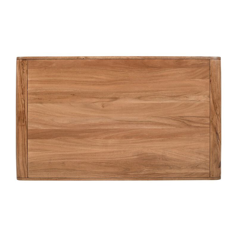 Jofran Brooklyn 50 Mid-Century Modern Solid Wood Waterfall Curved Coffee Table