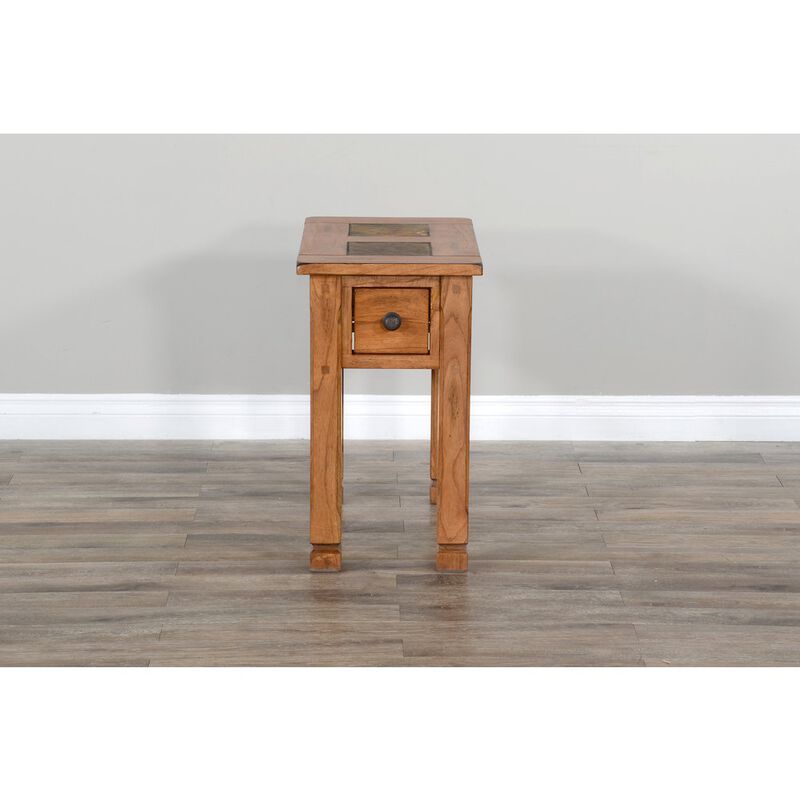 Sunny Designs Sedona 15 Transitional Wood Chair Side Table in Rustic Oak image number 2