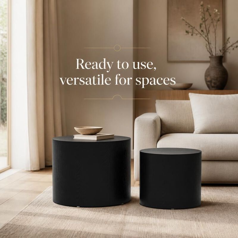 GOODSILO Set of 2 Stackable Nesting Accent Tables Versatile Multi-Use Side Coffee End Tables for Living Room Bedroom and Office image number 4